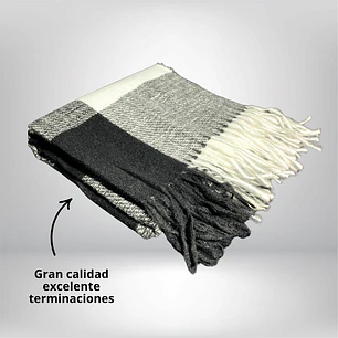 Maxi Bufanda cuadros gris-blanco