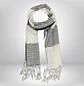 Maxi Bufanda cuadros gris-blanco - Miniatura 3