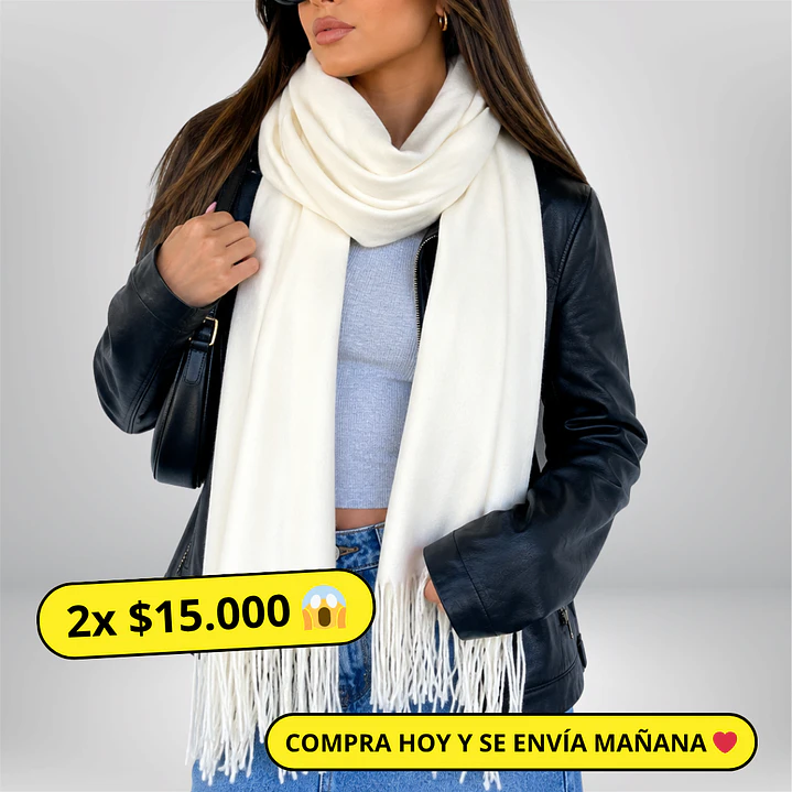Bufanda Cachemira Blanca 1