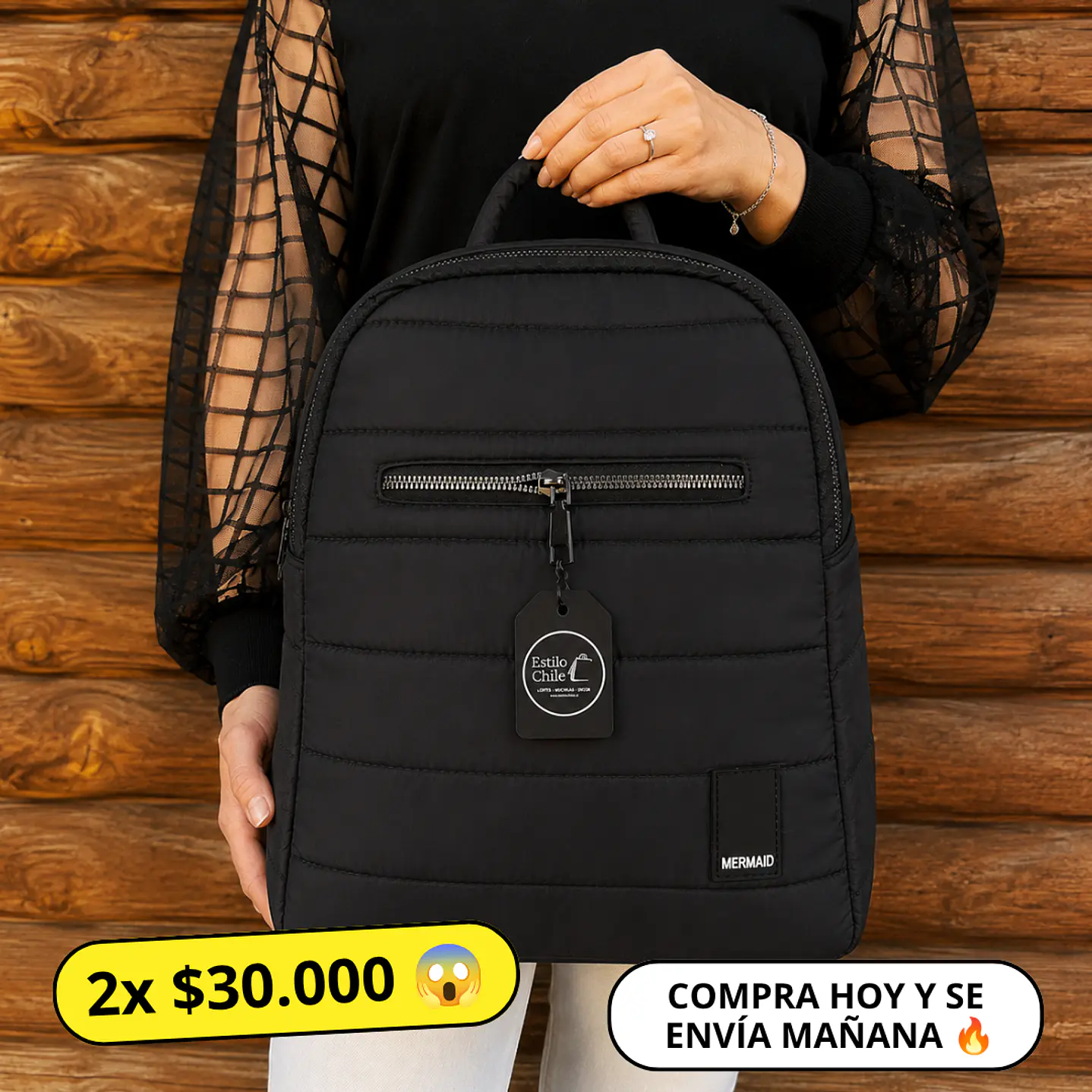 Mochila Puff Negra 1