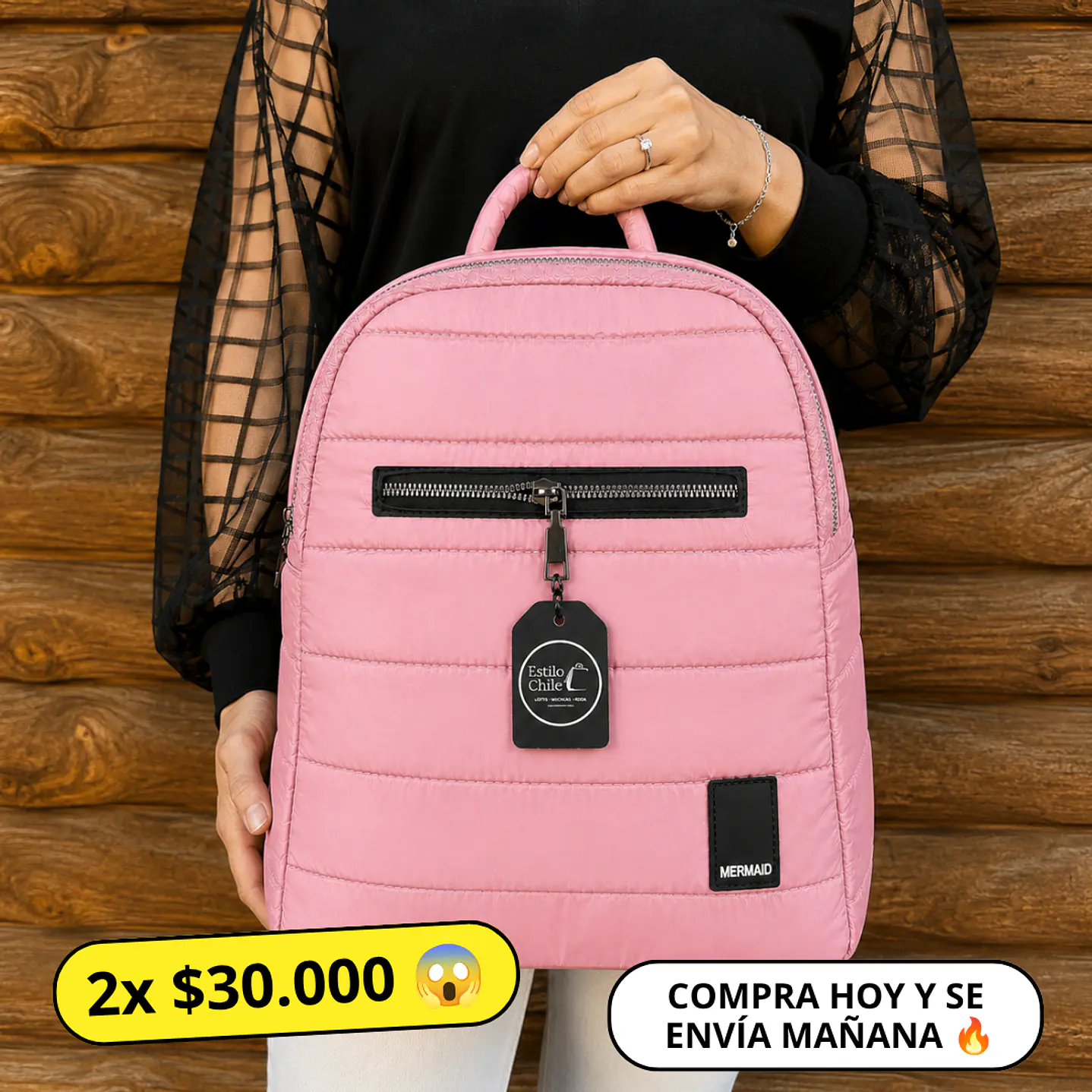 Mochila Puff Rosa 1