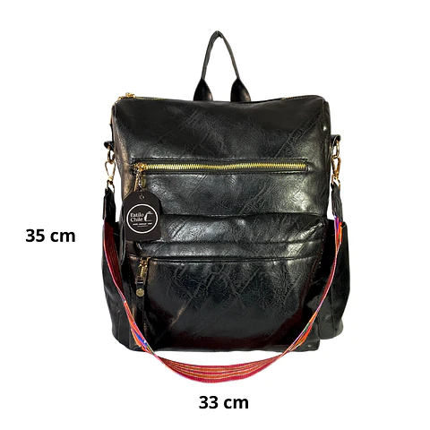 Mochila y Cartera Impermeable Negra (Capacidad Pc 14