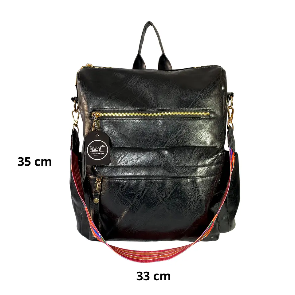 Mochila y Cartera Impermeable Negra (Capacidad Pc 14