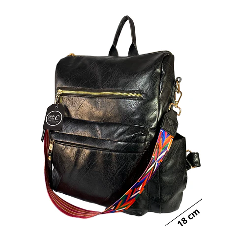 Mochila y Cartera Impermeable Negra (Capacidad Pc 14