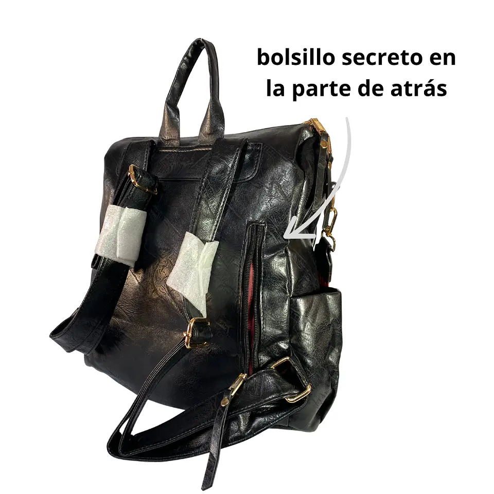 Mochila y Cartera Impermeable Negra (Capacidad Pc 14