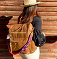 Mochila y Cartera Impermeable Café (Capacidad Pc 14