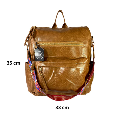 Mochila y Cartera Impermeable Café (Capacidad Pc 14