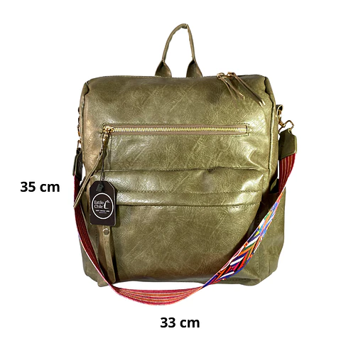 Mochila y Cartera Impermeable Verde (Capacidad Pc 14