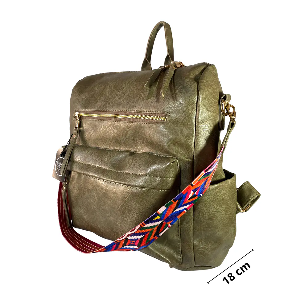 Mochila y Cartera Impermeable Verde (Capacidad Pc 14