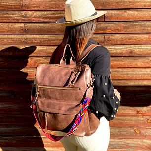 Mochila y Cartera Impermeable Café Oscuro (Capacidad Pc 14