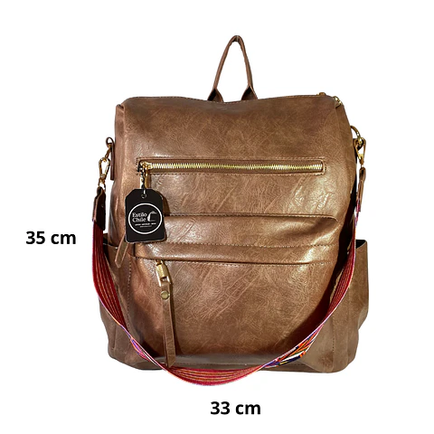 Mochila y Cartera Impermeable Café Oscuro (Capacidad Pc 14