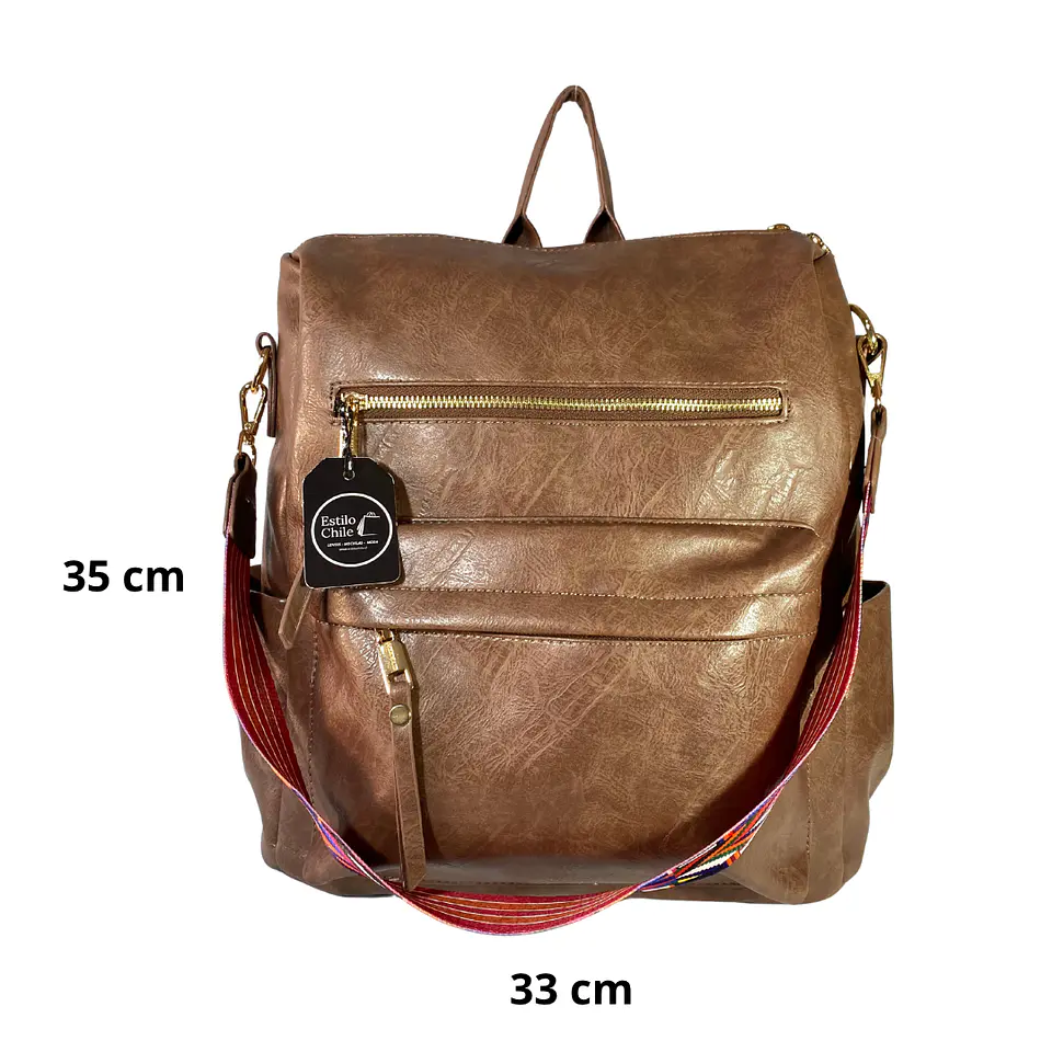 Mochila y Cartera Impermeable Café Oscuro (Capacidad Pc 14