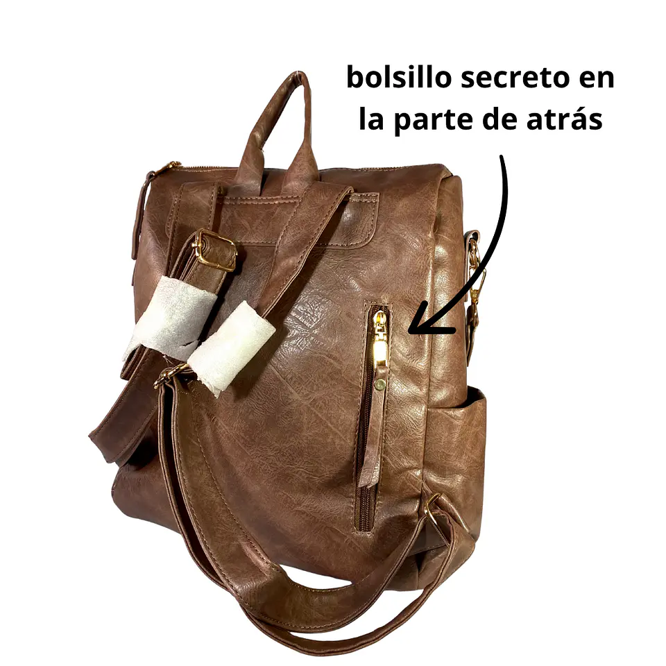 Mochila y Cartera Impermeable Café Oscuro (Capacidad Pc 14