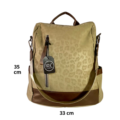 Mochila y Cartera Antirrobo Beige Mujer 4