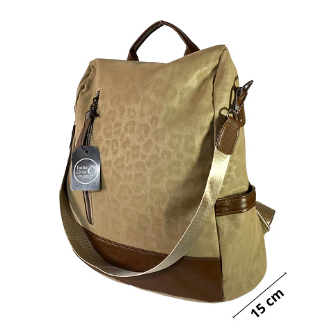 Mochila y Cartera Antirrobo Beige Mujer 5