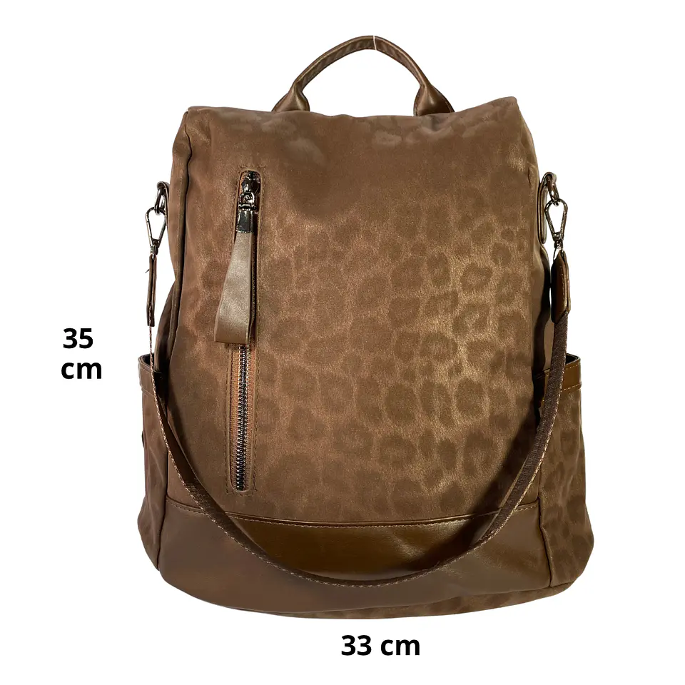 Mochila y Cartera Antirrobo Café Mujer 3
