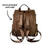 Mochila y Cartera Antirrobo Café Mujer - Miniatura 5