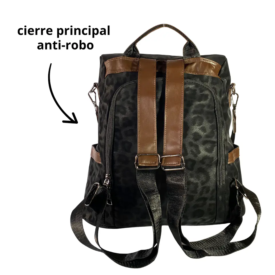 Mochila y Cartera Antirrobo Negra Mujer 6