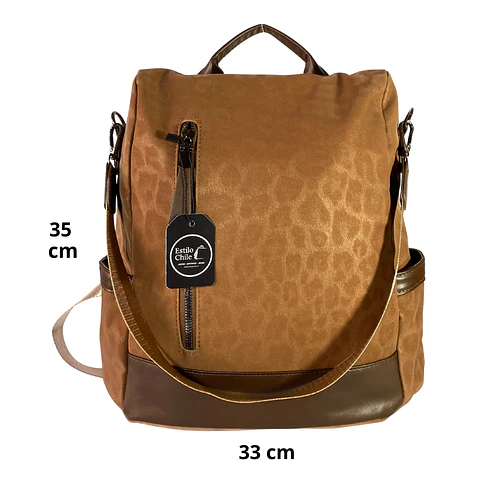 Mochila y Cartera Antirrobo Café Mujer 4