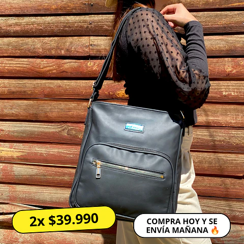 Bolso Eco Cuero Negro 1