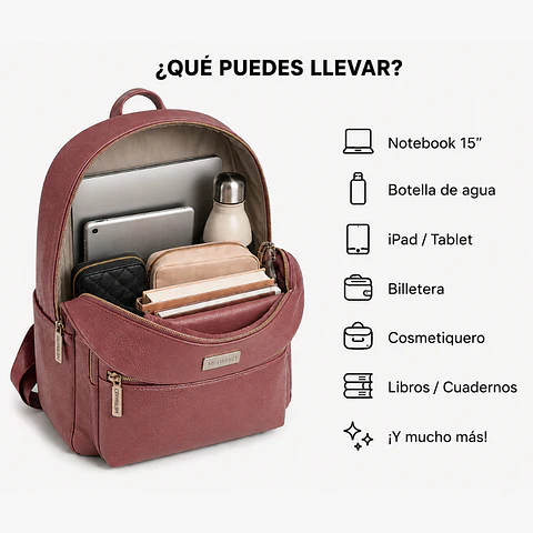 Mochila Impermeable Rosa (Capacidad Pc 15