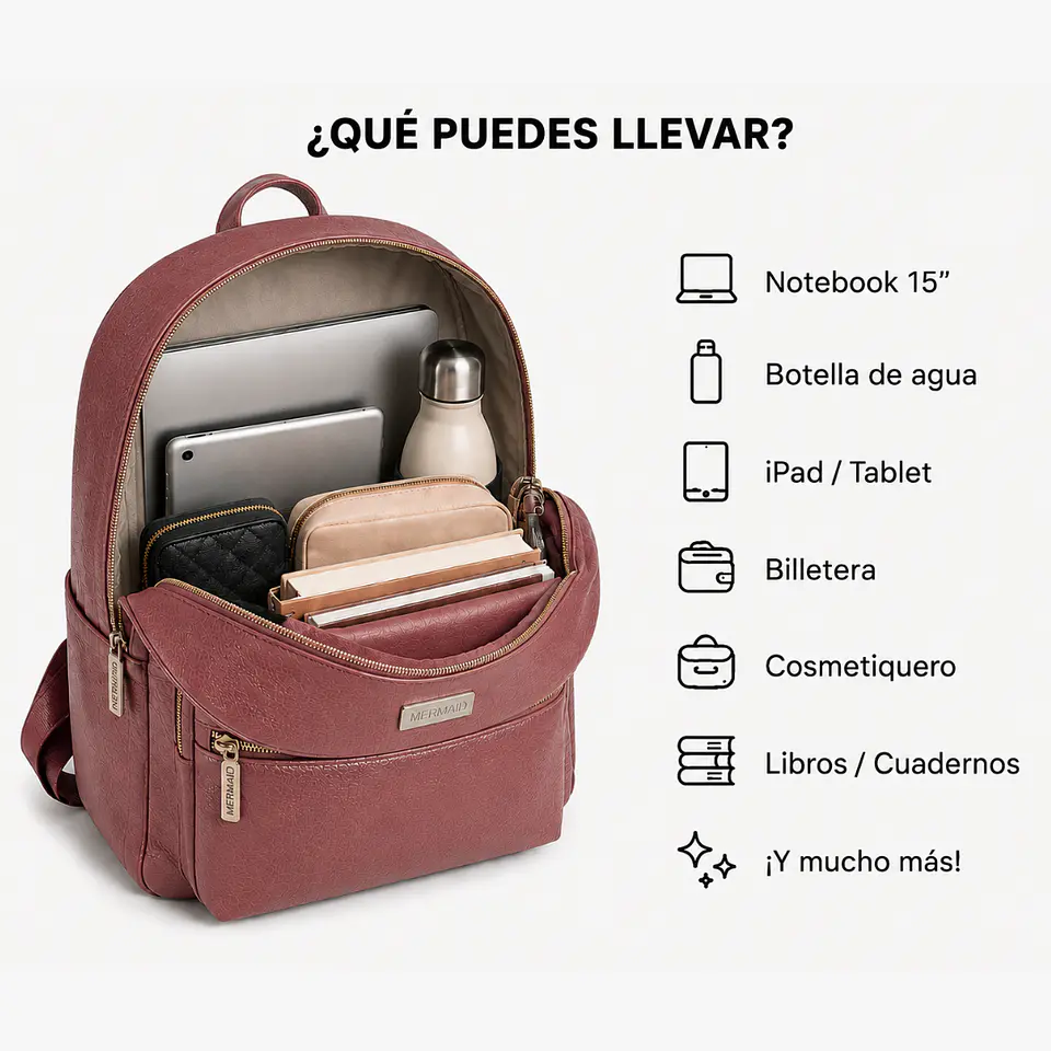 Mochila Impermeable Rosa (Capacidad Pc 15