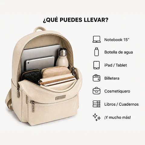 Mochila Impermeable Blanca (Capacidad Pc 15