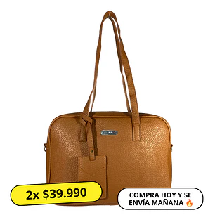 Cartera Maletín Eco Cuero Café (capacidad para Pc 14