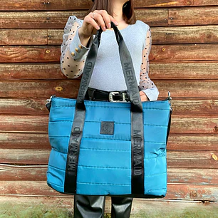 Bolso Tote puff azul (Capacidad para Pc 14