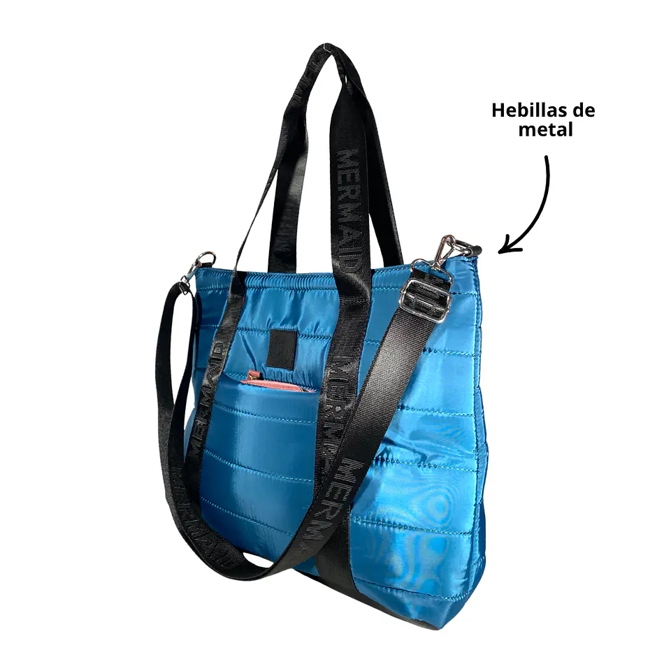 Bolso Tote puff azul (Capacidad para Pc 14