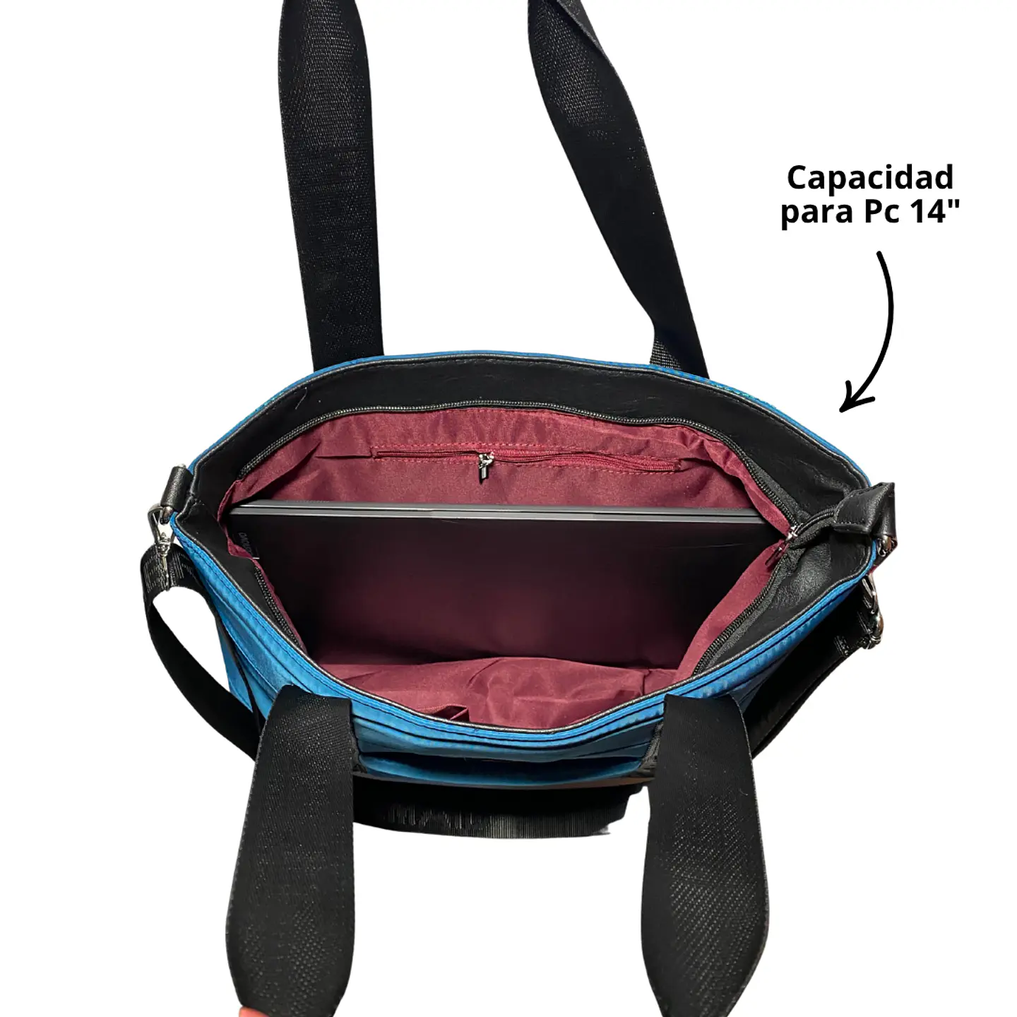 Bolso Tote puff azul (Capacidad para Pc 14