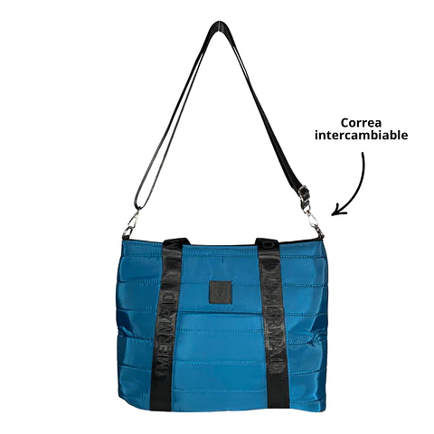 Bolso Tote puff azul (Capacidad para Pc 14