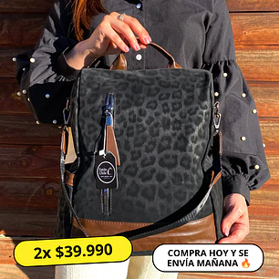 Mochila y Cartera Antirrobo Negra Mujer