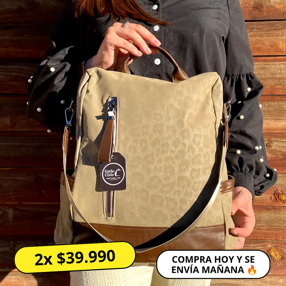 Mochila y Cartera Antirrobo Beige Mujer 1