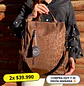Mochila y Cartera Antirrobo Café Mujer - Miniatura 1