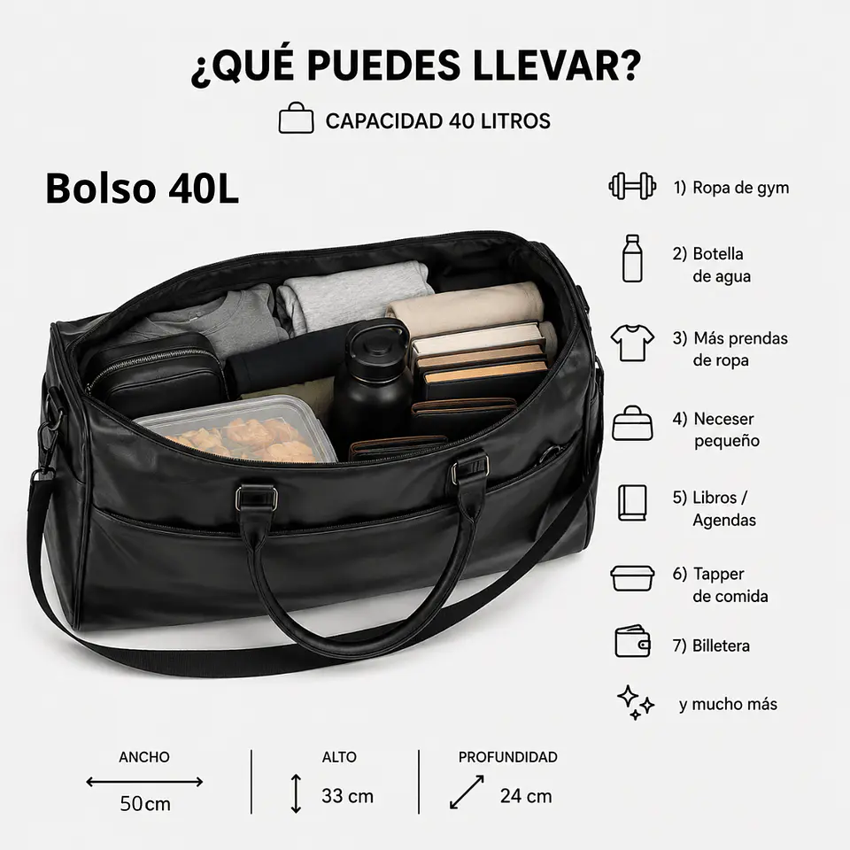 Pack Hombre: Bolso de Lujo 40L + Billetera Viral  7