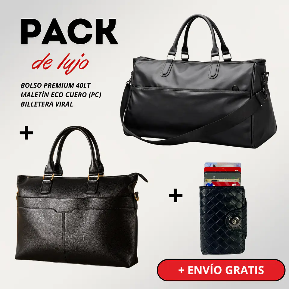 Pack Premium: Bolso de Lujo 40L + Maletín + Billetera Viral + Envío Gratis 🔥 1
