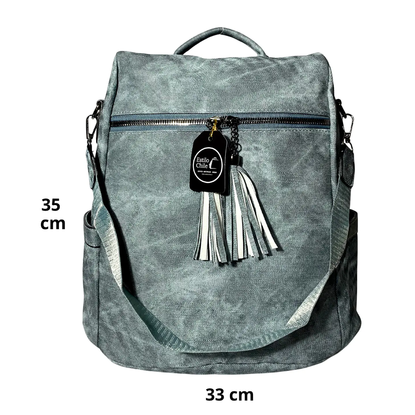 Mochila y Cartera Antirrobo de Jeans Azul Mujer 3