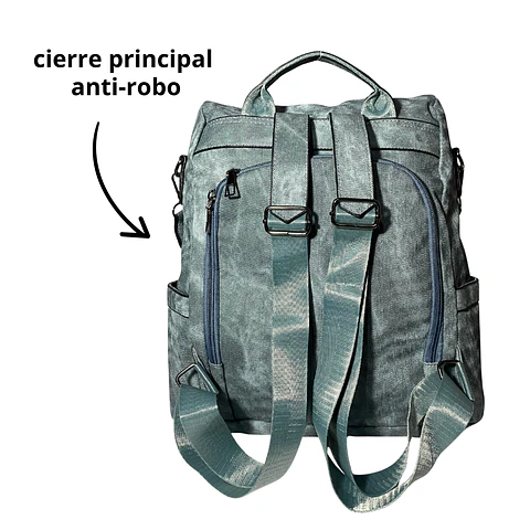 Mochila y Cartera Antirrobo de Jeans Azul Mujer 5