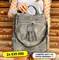 Mochila y Cartera Antirrobo de Jeans Gris Mujer - Miniatura 1