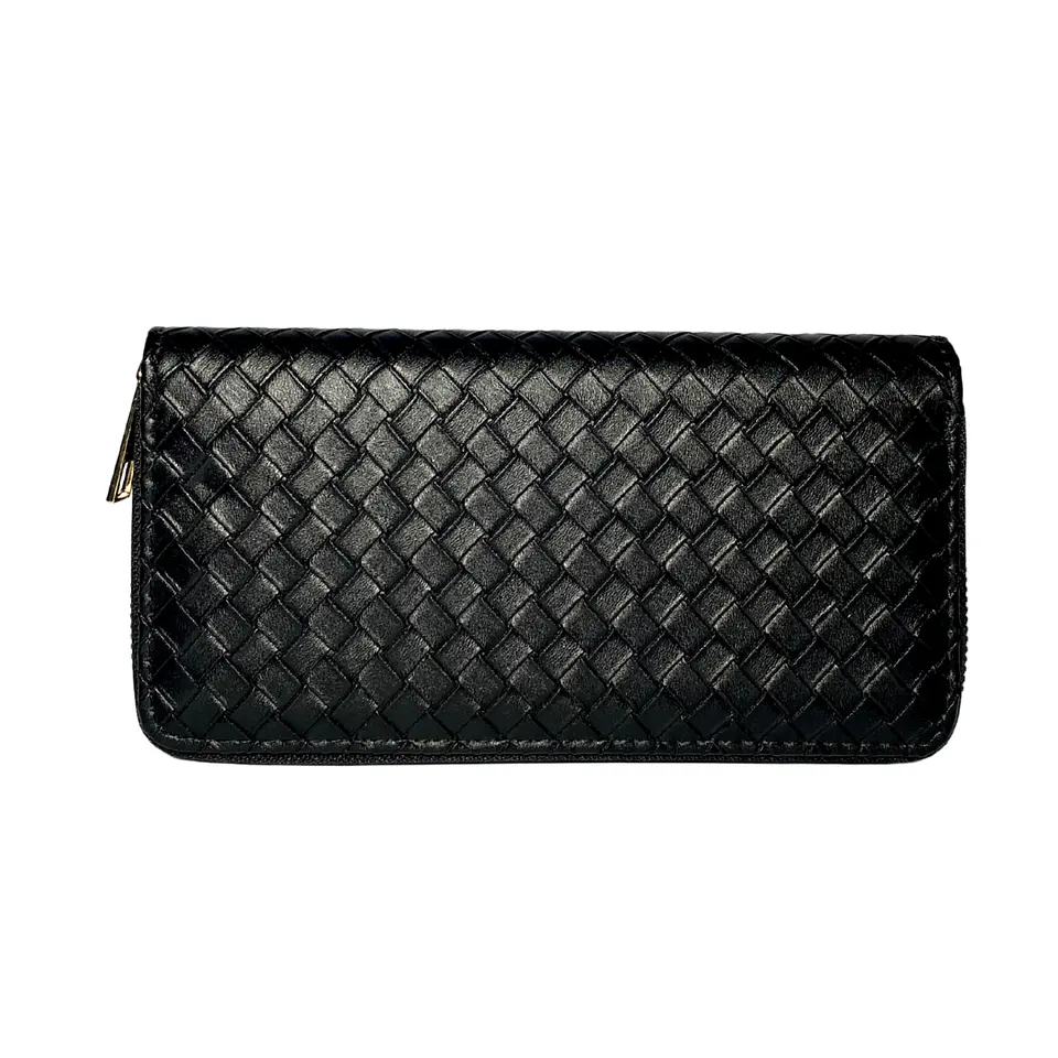 Billetera Negra Texturizada Grande  3