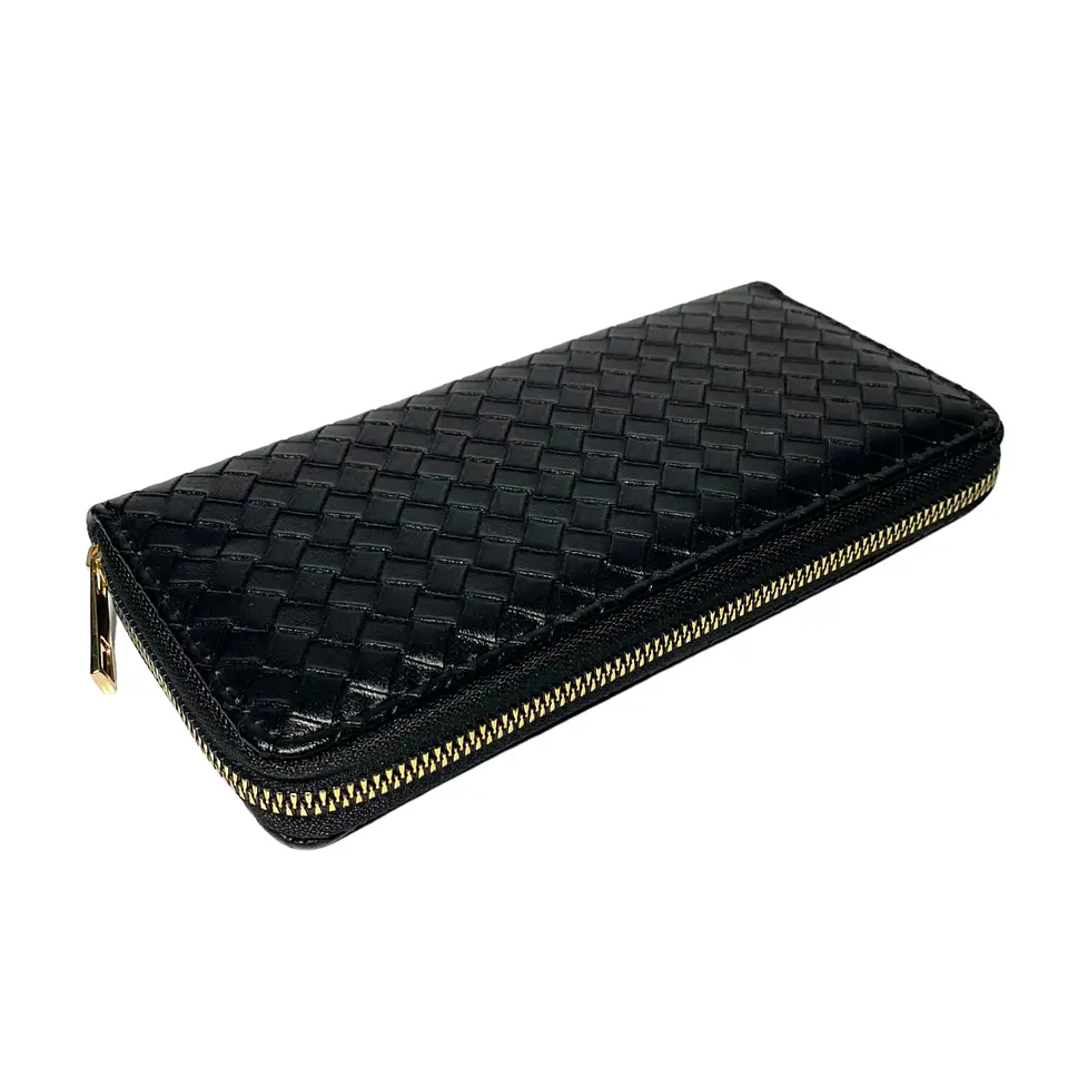 Billetera Negra Texturizada Grande  4