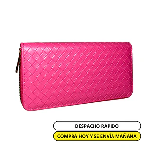 Billetera Rosada Texturizada Grande 