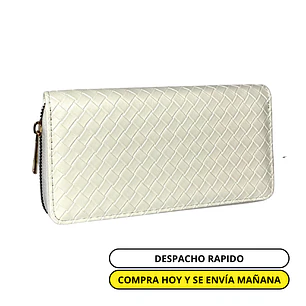 Billetera Blanca Texturizada Grande 