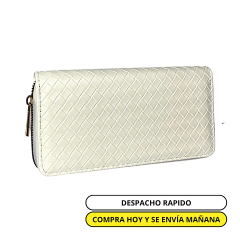 Billetera Blanca Texturizada Grande  1