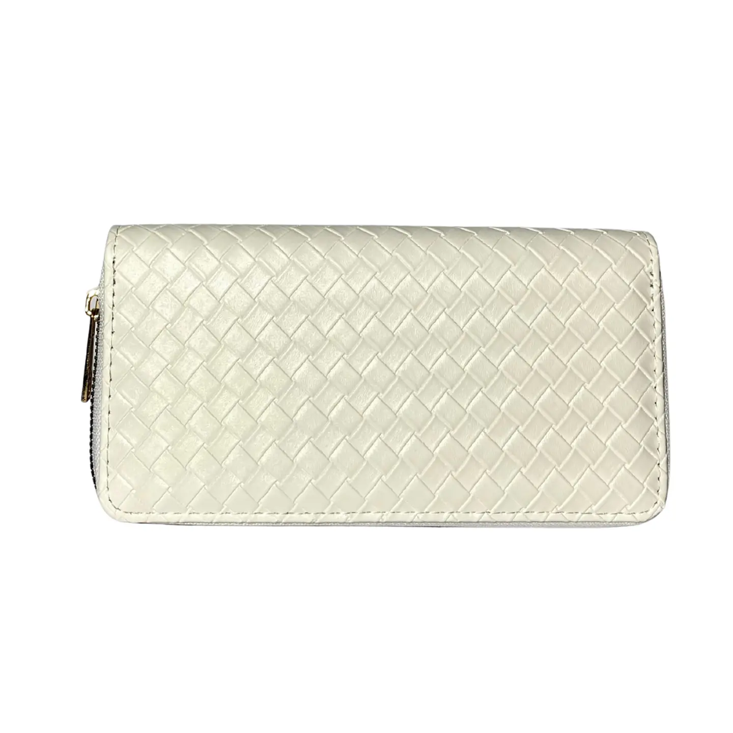 Billetera Blanca Texturizada Grande  2