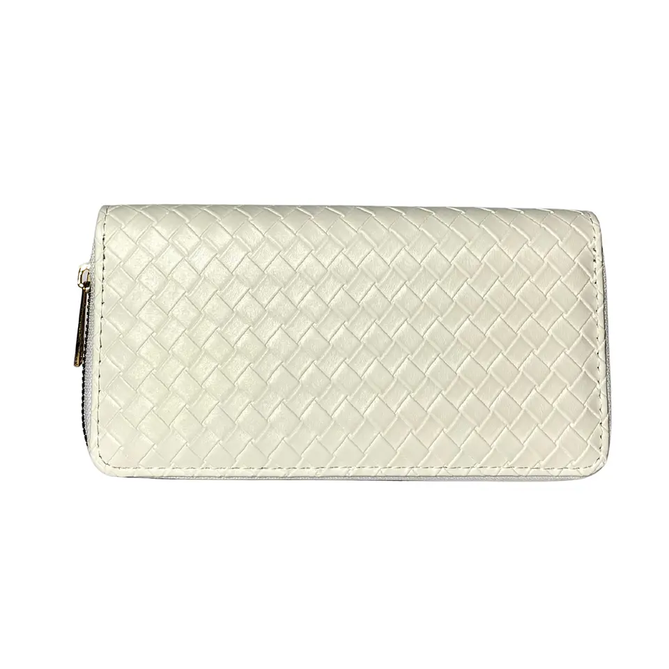Billetera Blanca Texturizada Grande  2