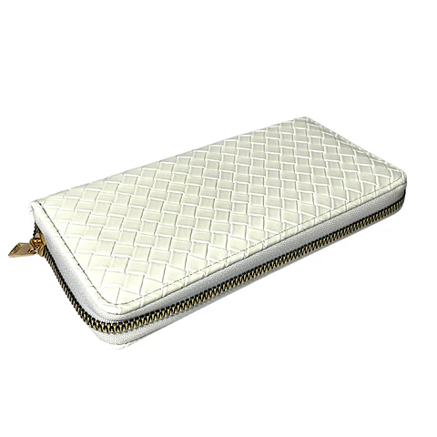 Billetera Blanca Texturizada Grande  3