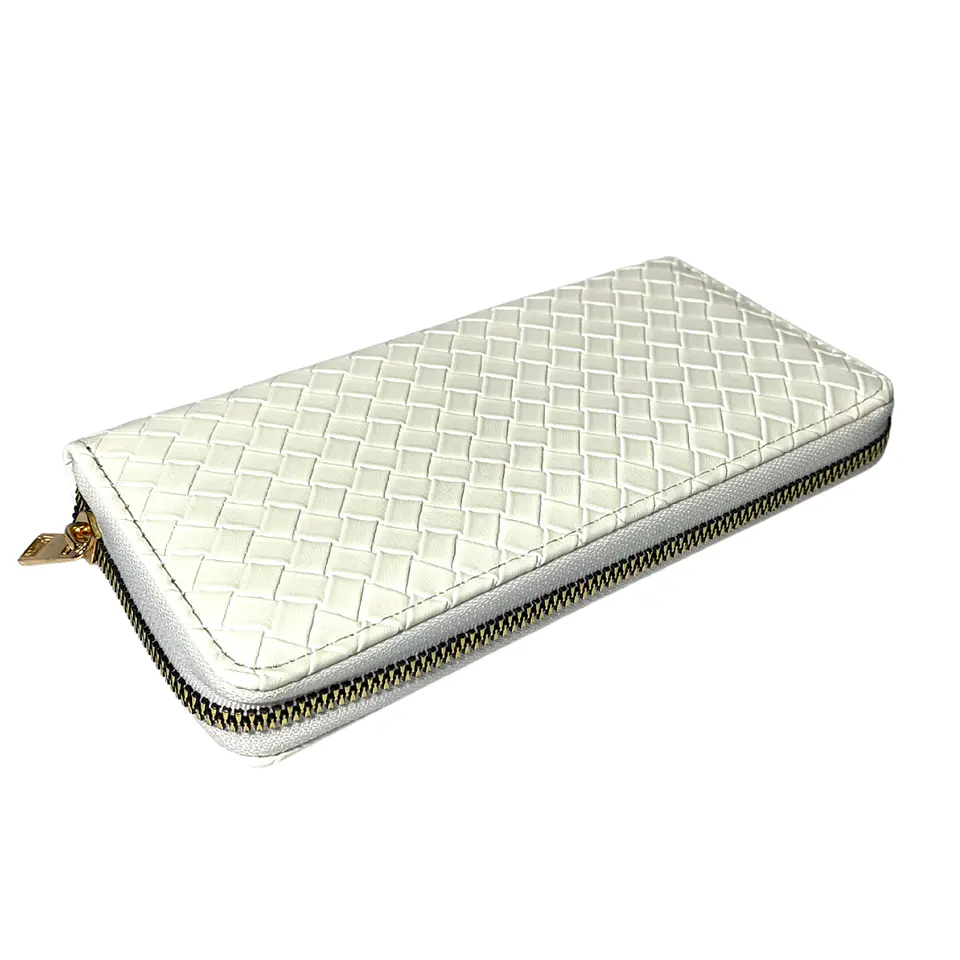 Billetera Blanca Texturizada Grande  3