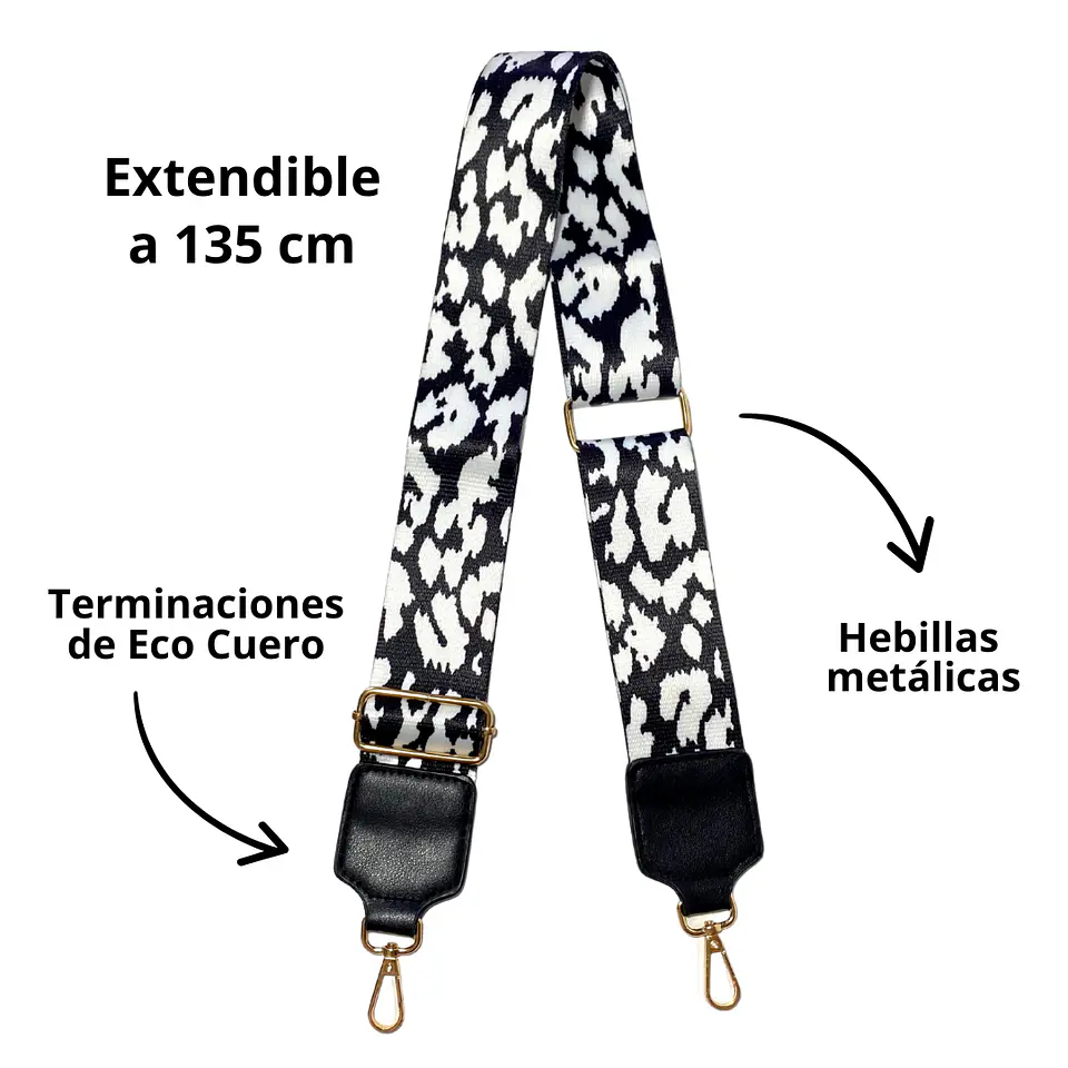 Straps Animal Print Negro Gran Calidad 3